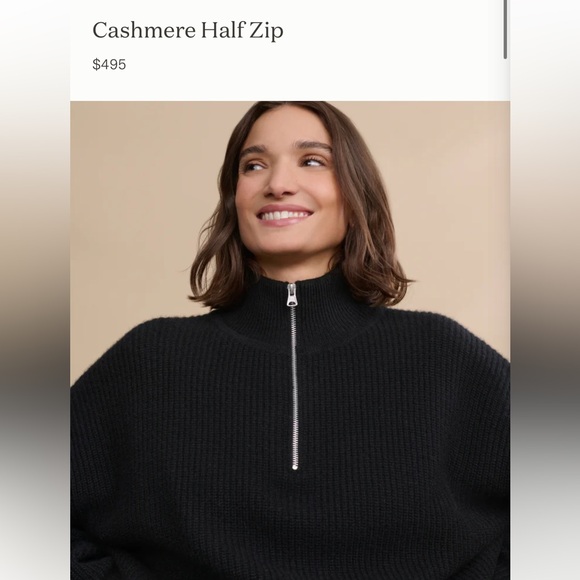 Jenni Kayne Navy Half-Zip Cashmere sweater in small - Picture 9 of 9